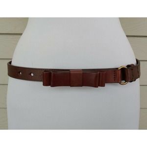 Ann Taylor Loft Womens Lovely Brown Leather Belt with Bow S